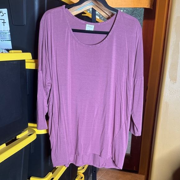 Soma Tops - Soma Mauve Drop Sleeve High Low Tunic Top Size Medium